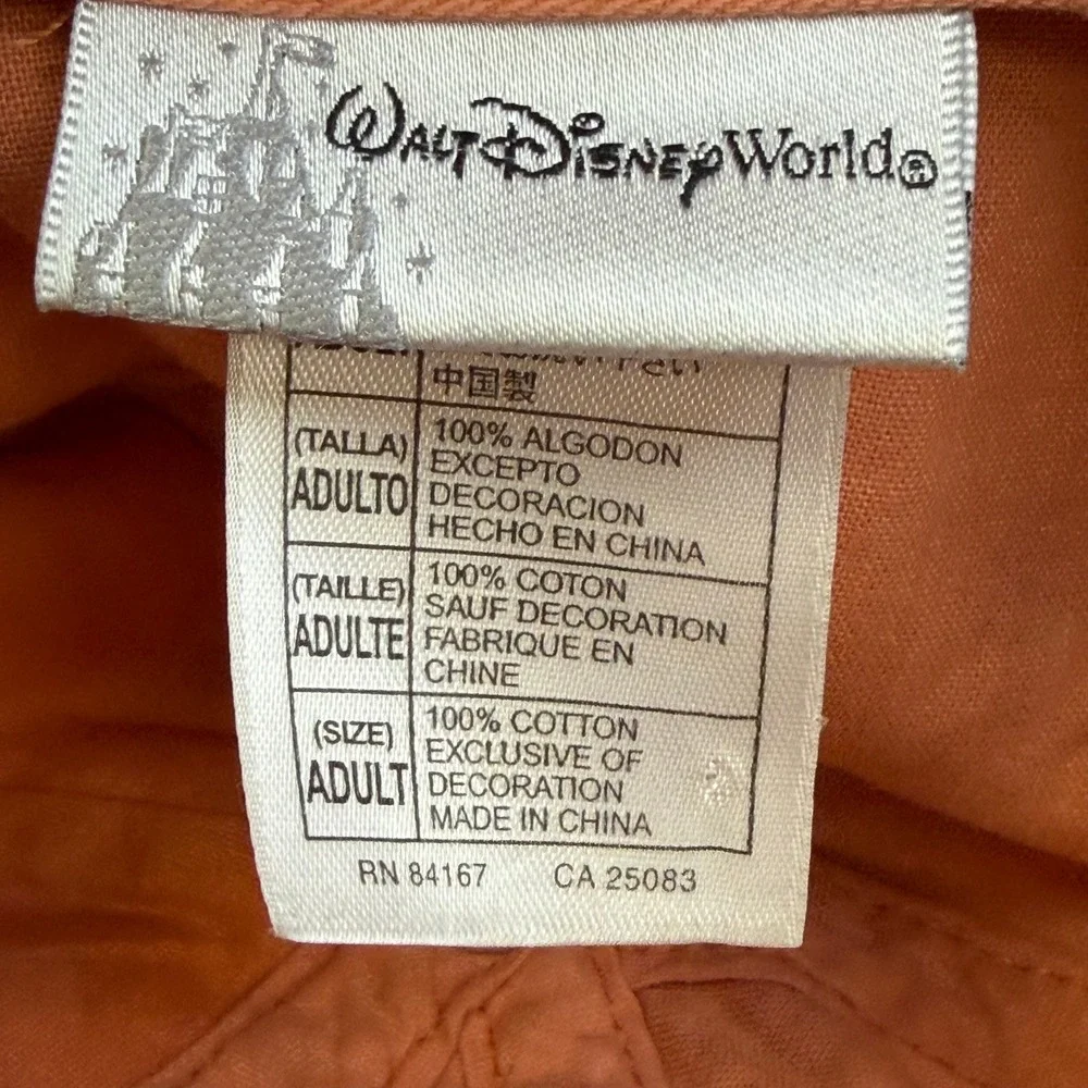 Vintage Walt Disney World Grumpy Snow White 1937 Salmon Pink Cotton Dad Hat Adlt